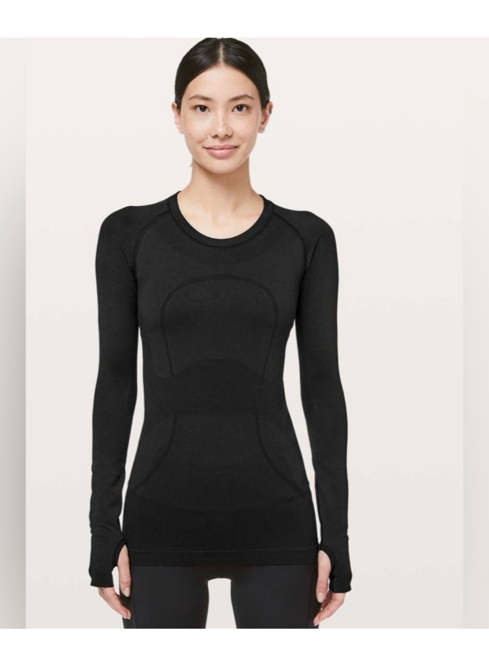 lululemon swiftly tech long sleeve swift stride size 6 black